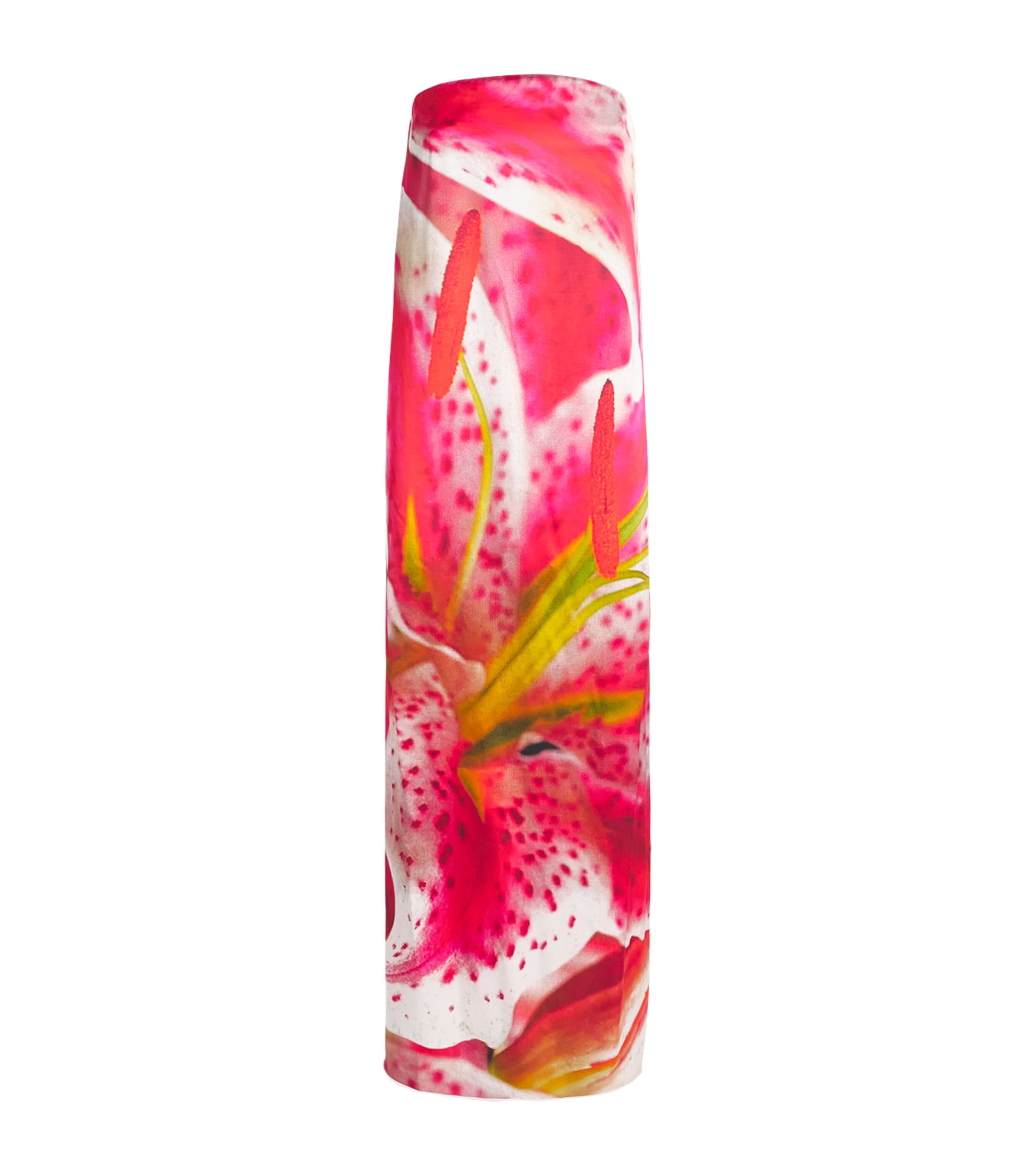 Tory Burch Pink Lily Print Strapless Maxi Dress