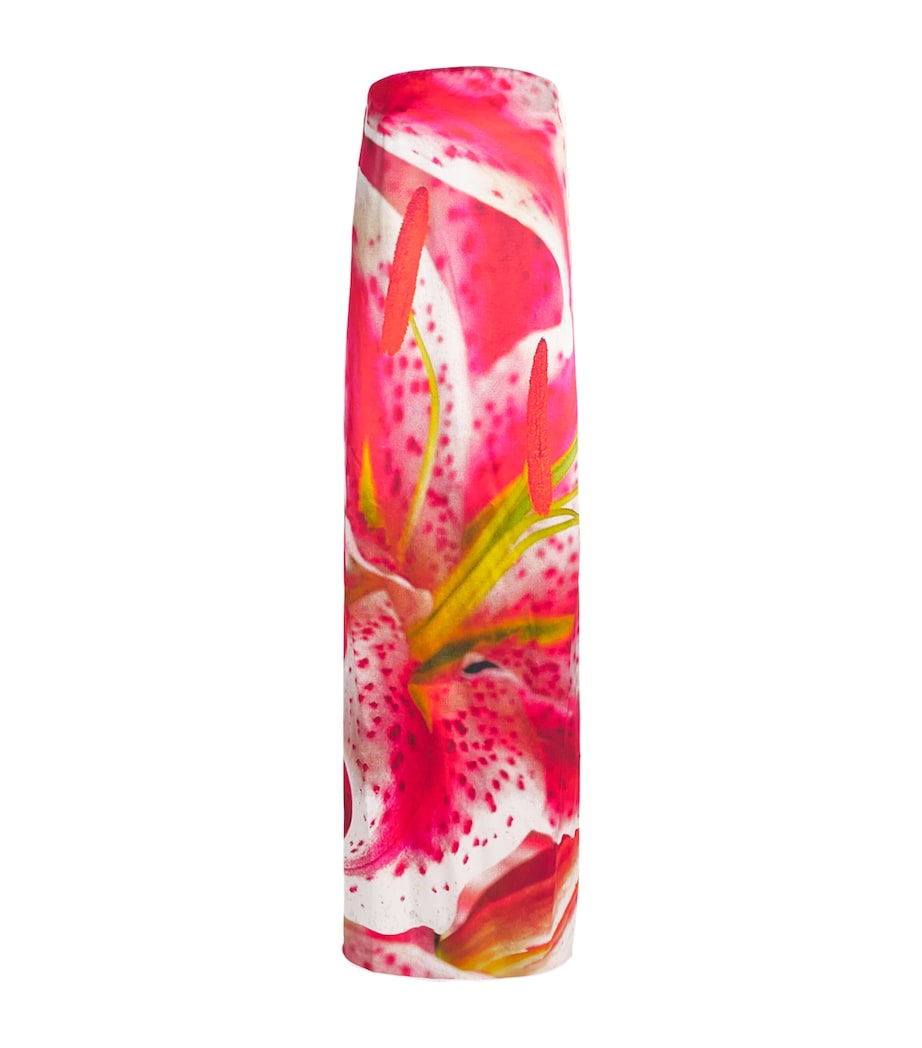 Pink Lily Print Strapless Maxi Dress 651 PINK LILY Image 1