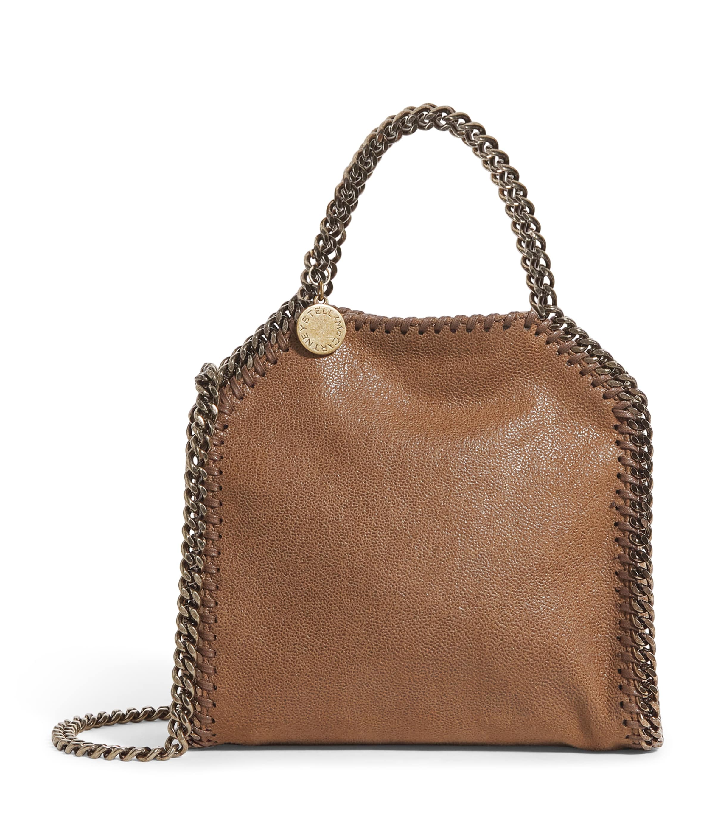 Stella Mccartney Tiny Falabella Shaggy Deer Tote Bag In Brown