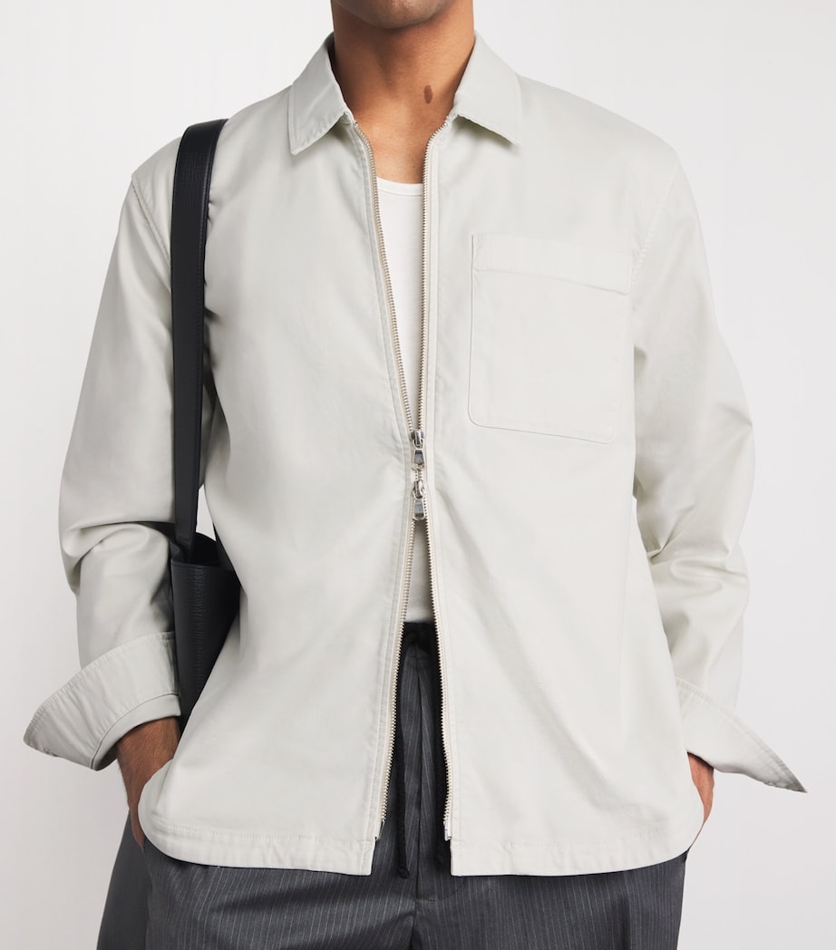 Officine Generale Mens Cotton-Blend Malo Overshirt Moon Image 3