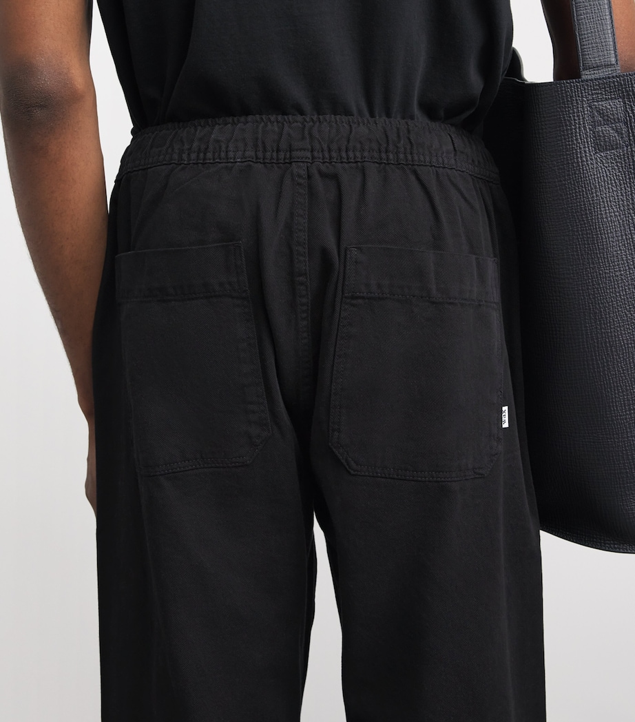 Wax London Mens Organic Cotton Wide-Leg Trousers Black Image 3