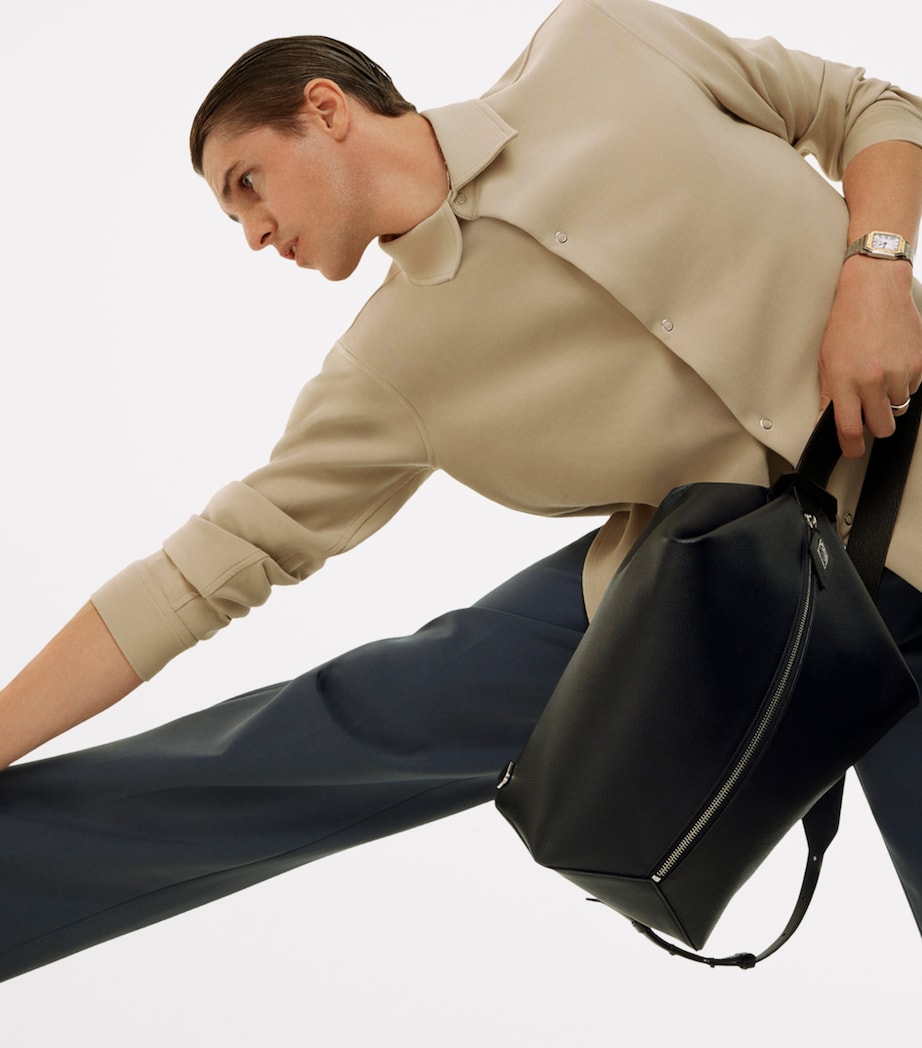 Leather Losange Cross-Body Bag BLACK Image 4