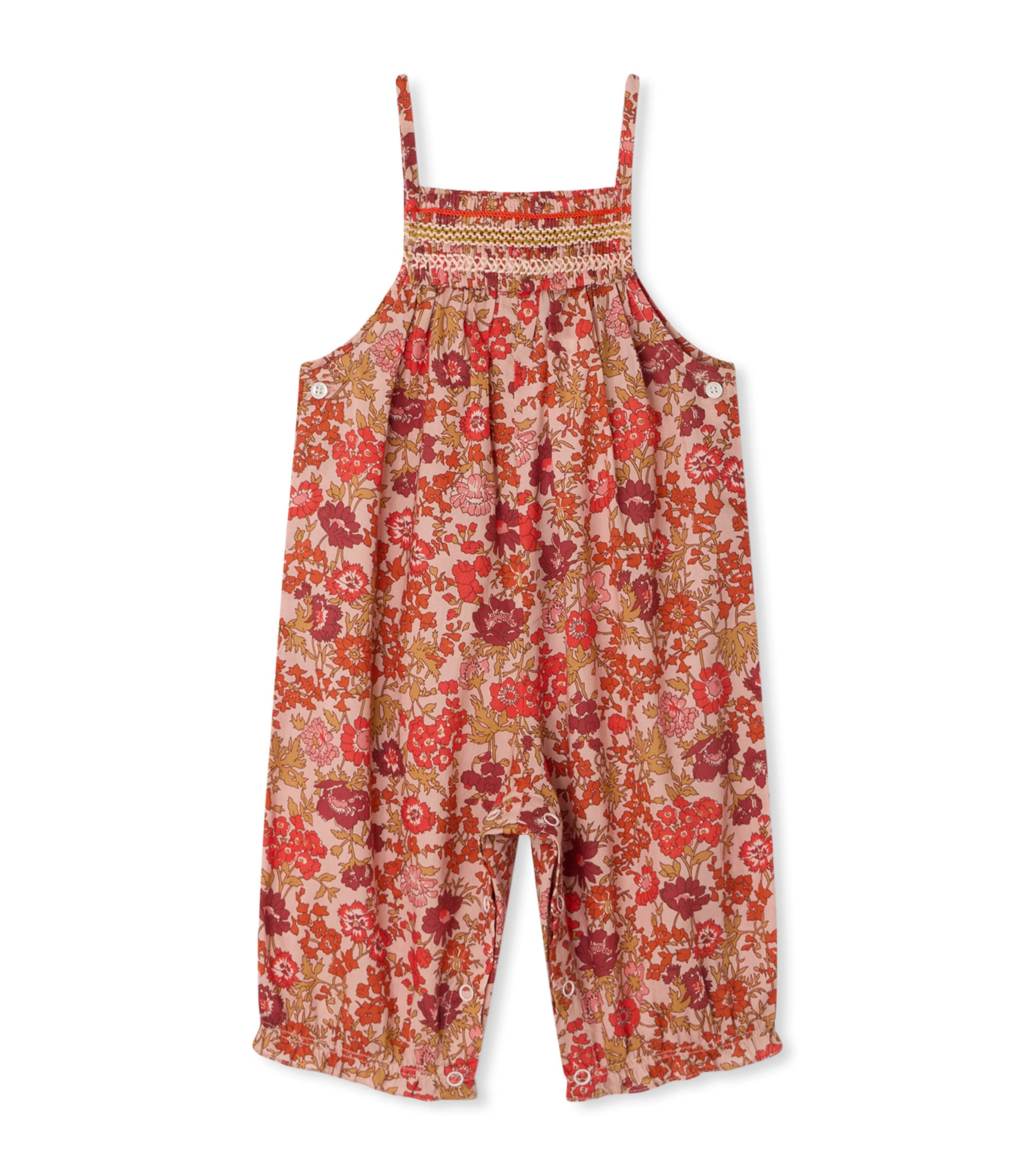 Bonpoint Cotton Floral Print Jumpsuit (6-18 Months) Fleurs Rose Image 1