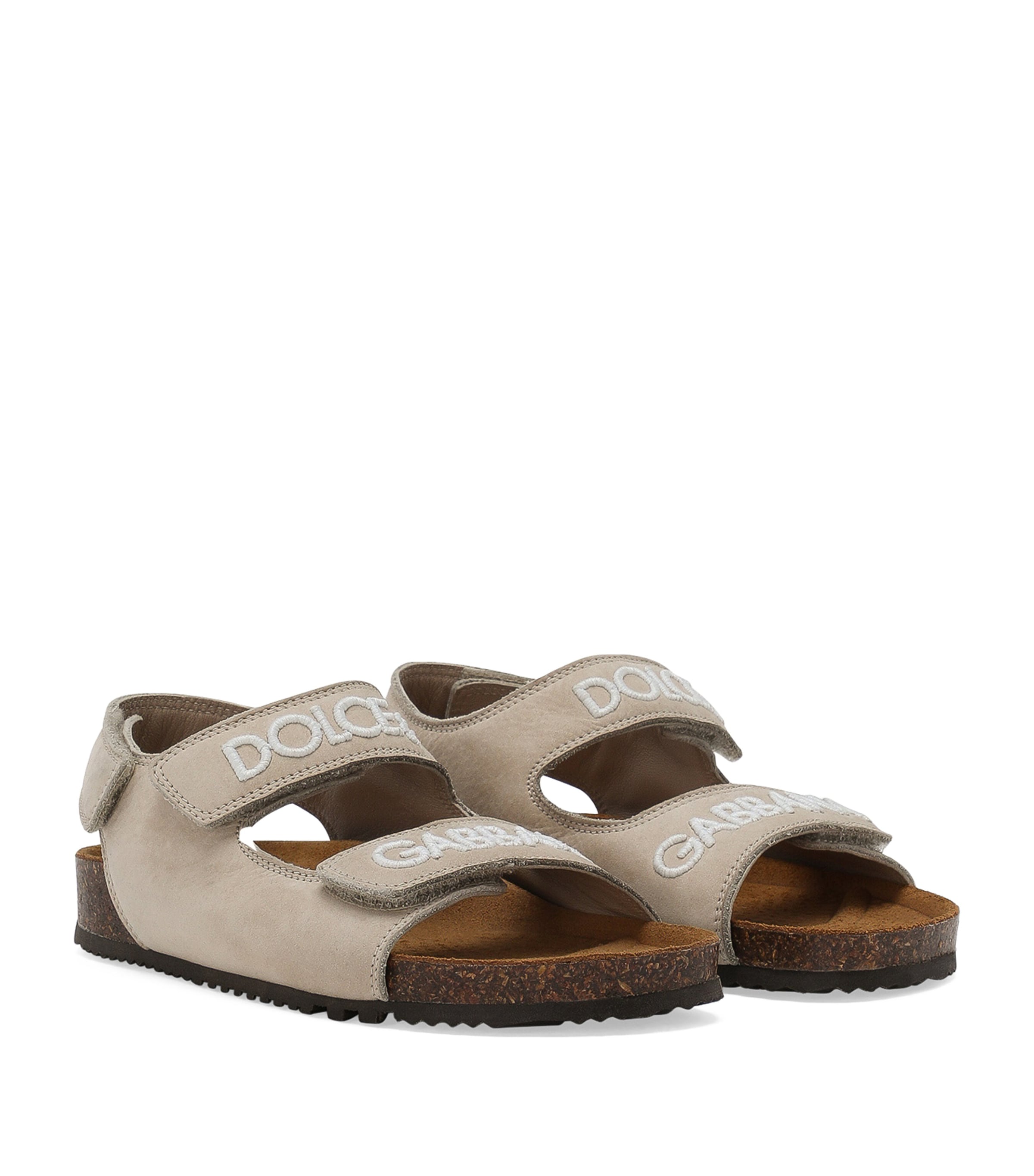 Calfskin Logo Sandals 8H065-BEIGE Image 3