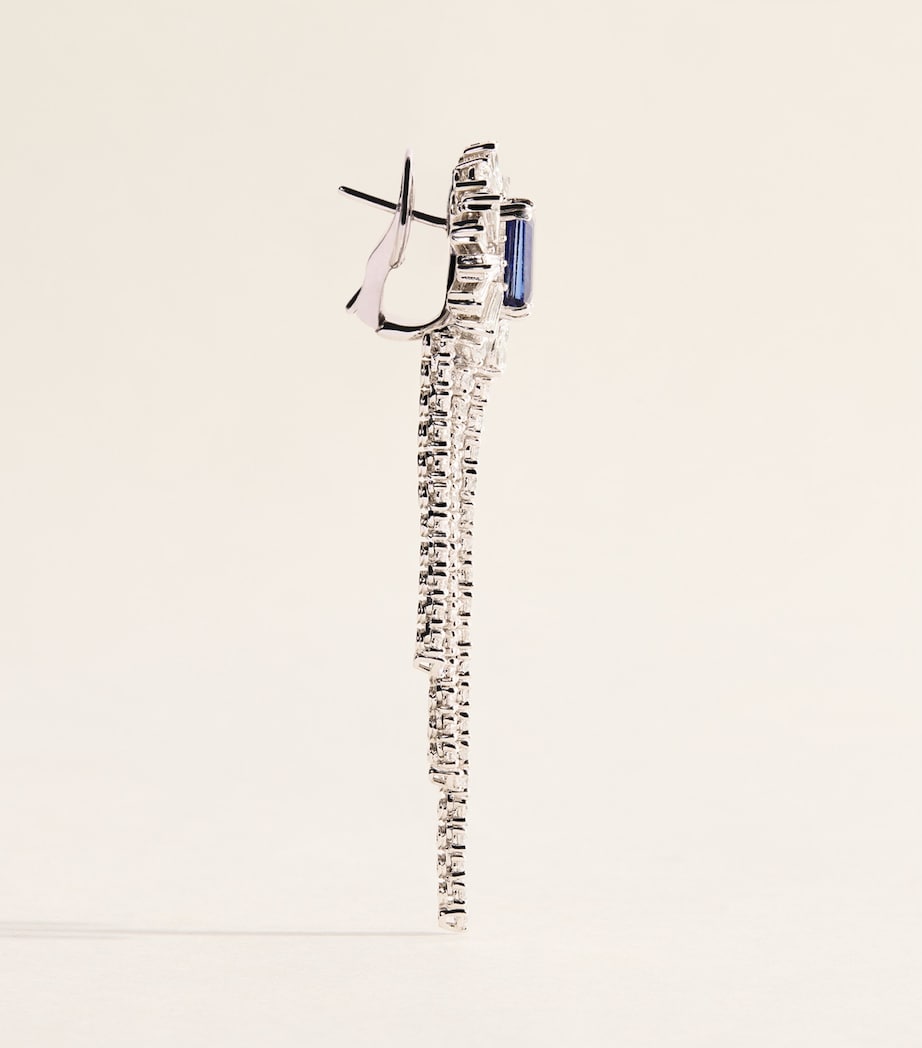 Yeprem White Gold, Diamond and Sapphire Reign Supreme Drop Earrings White Gold Image 3