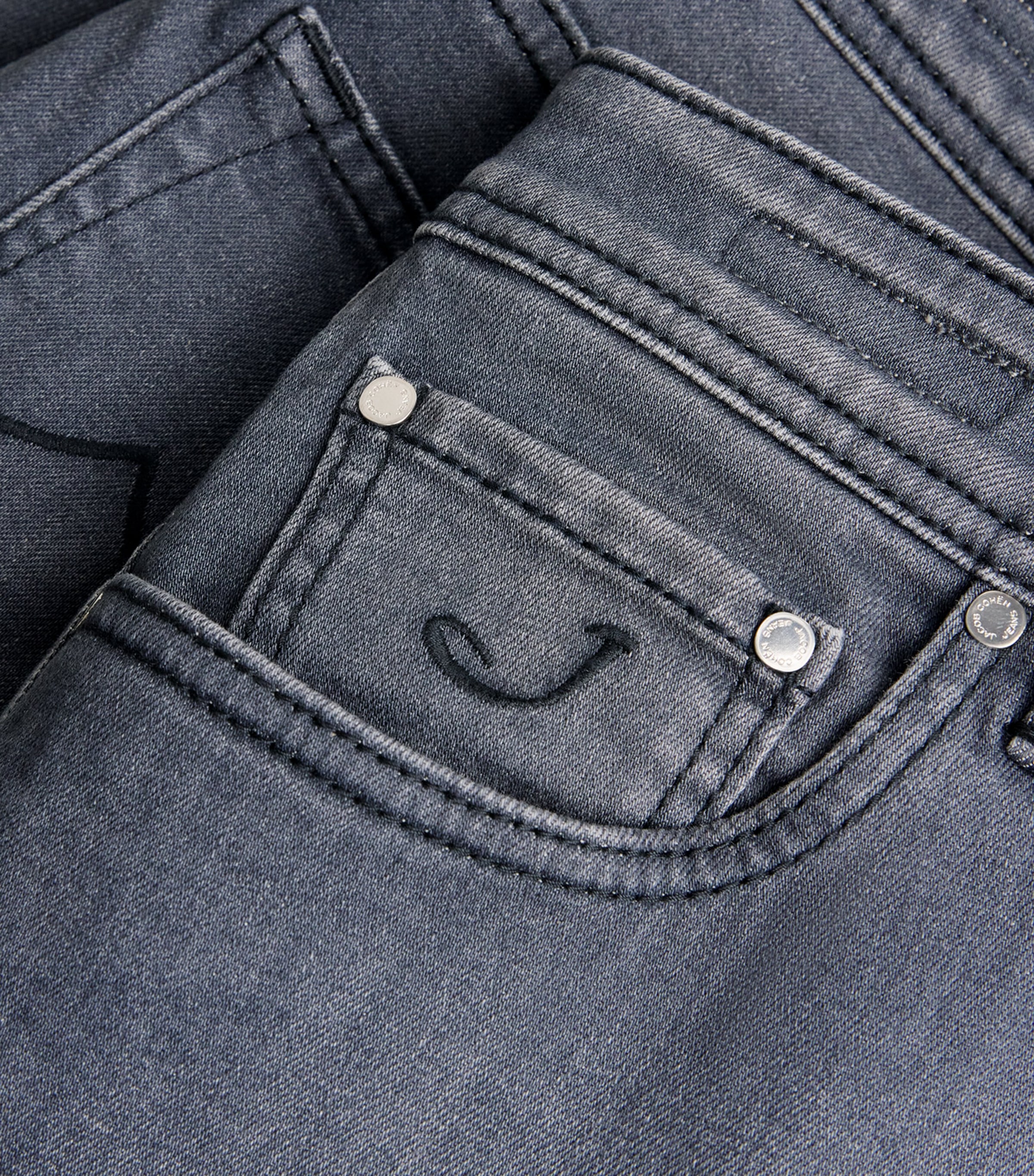 Ostrich Leather-Patch Slim Bard Jeans 800D Image 5