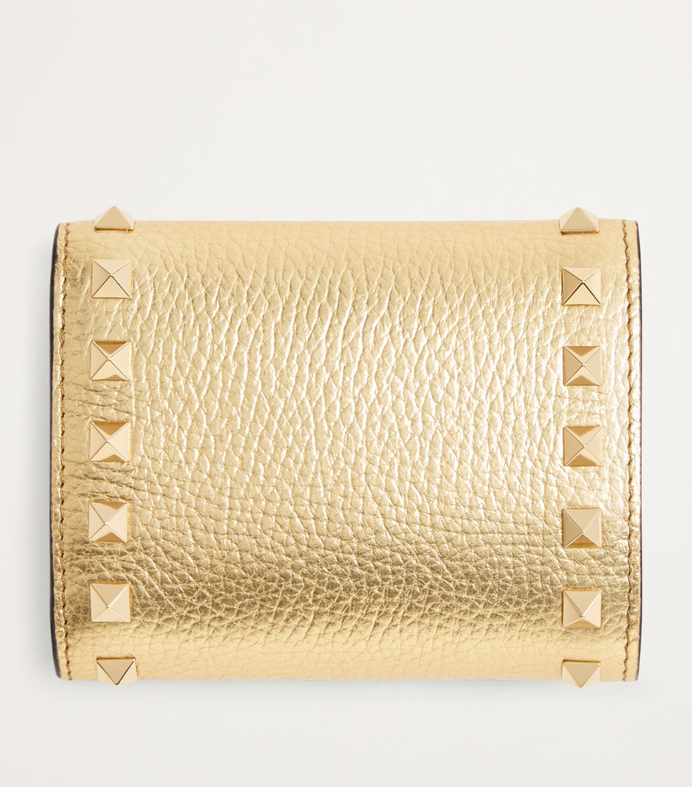 Metallic Leather Rockstud Wallet I8M Image 4