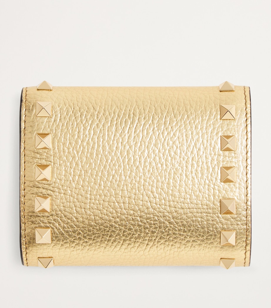 Metallic Leather Rockstud Wallet I8M Image 4