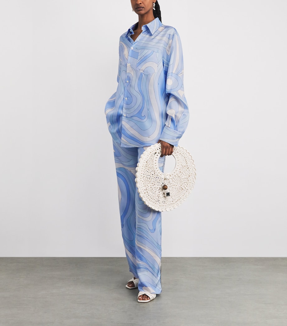 PUCCI Womens Silk Oversized Shirt Pale Image 2