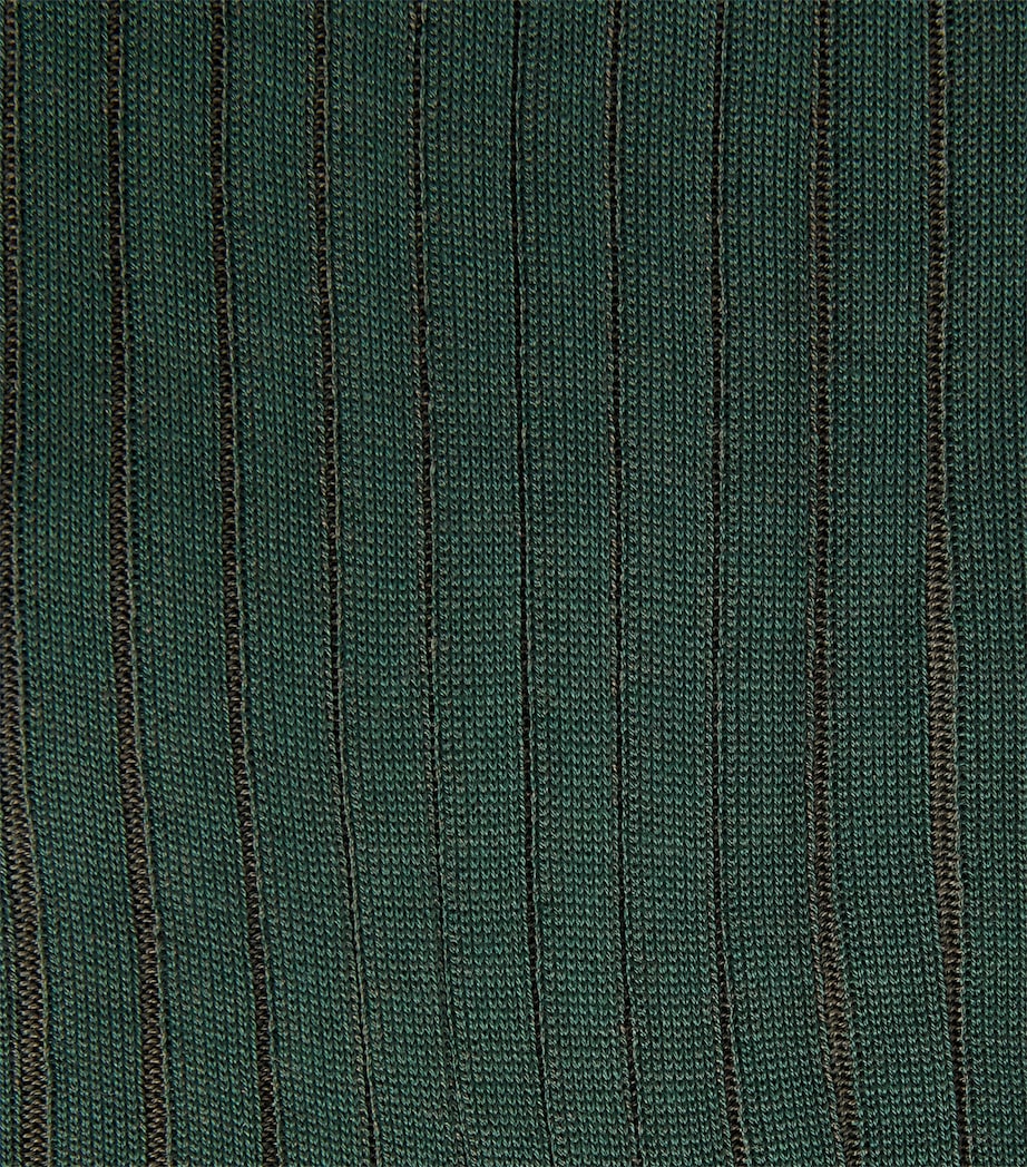 Cotton-Blend Shadow Socks 7441 HUNTER GREEN Image 2