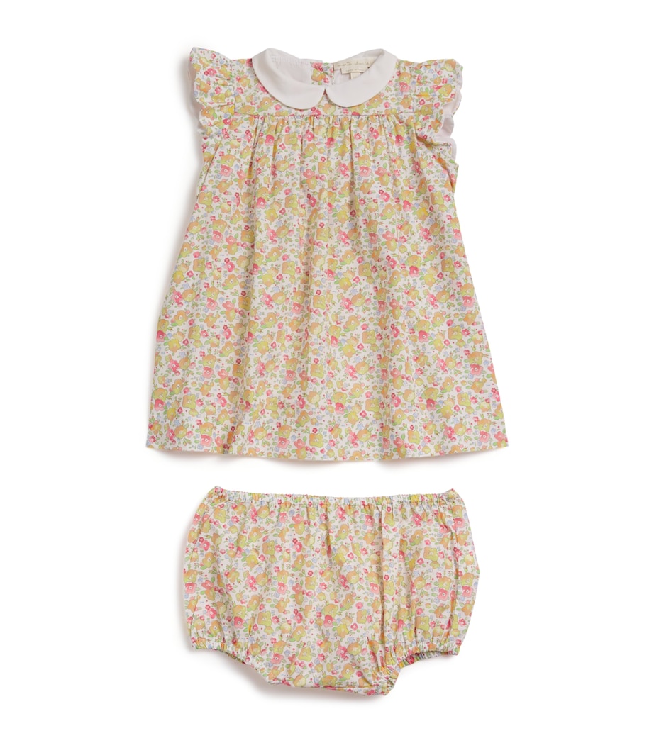 Marie-Chantal Cotton Arabella Olympia Dress and Bloomers Set (3-24 Months) Yellow Image 1