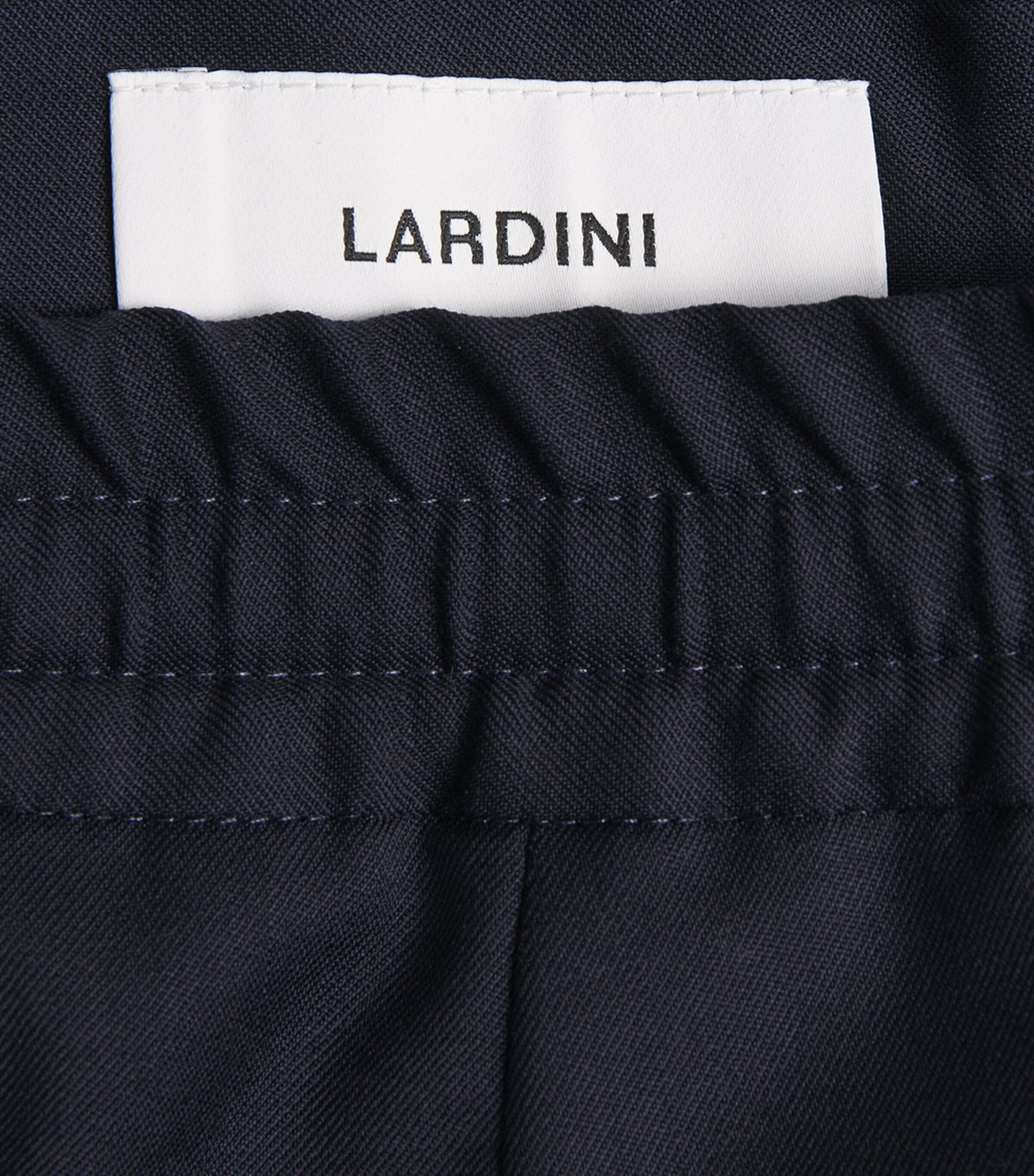 Lardini Mens Wool Drawstring Straight Trousers Navy Image 6