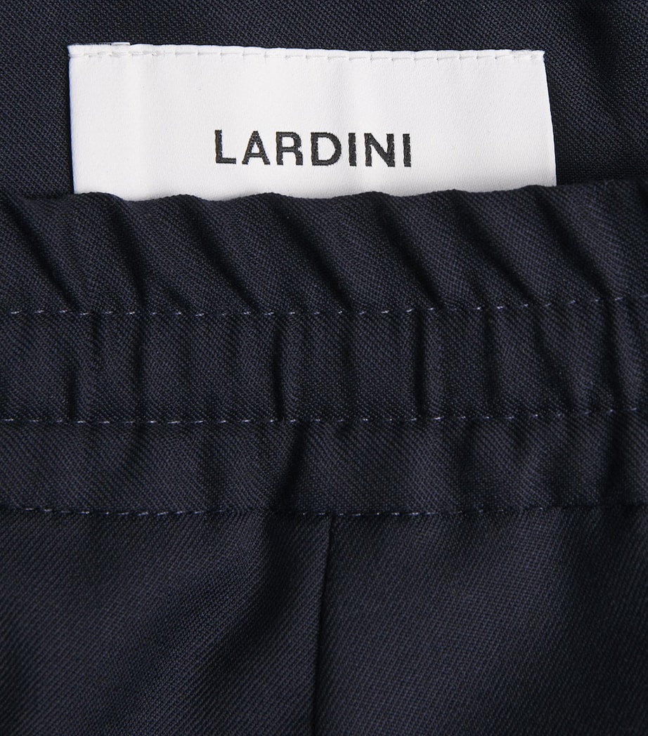 Lardini Mens Wool Drawstring Straight Trousers Navy Image 6