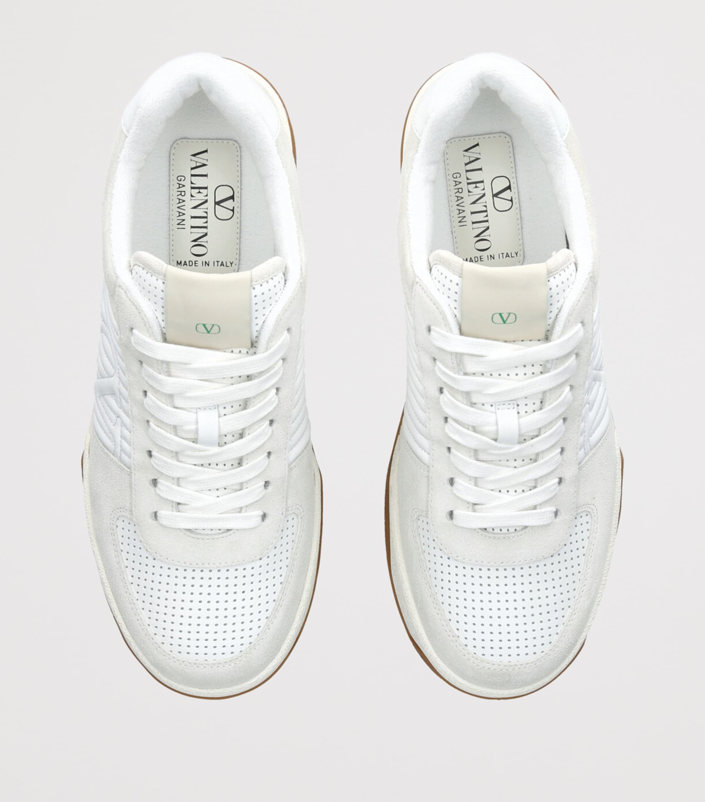 Leather-Suede Sparry Sneakers WHITE Image 4