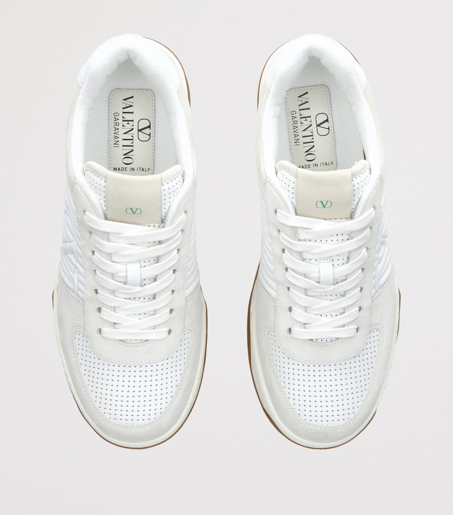 Leather-Suede Sparry Sneakers WHITE Image 4