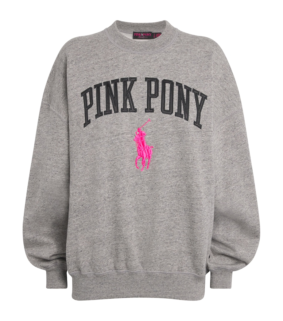 Cotton-Blend Pink Pony Sweatshirt DARK VINTAGE HEATHER Image 1