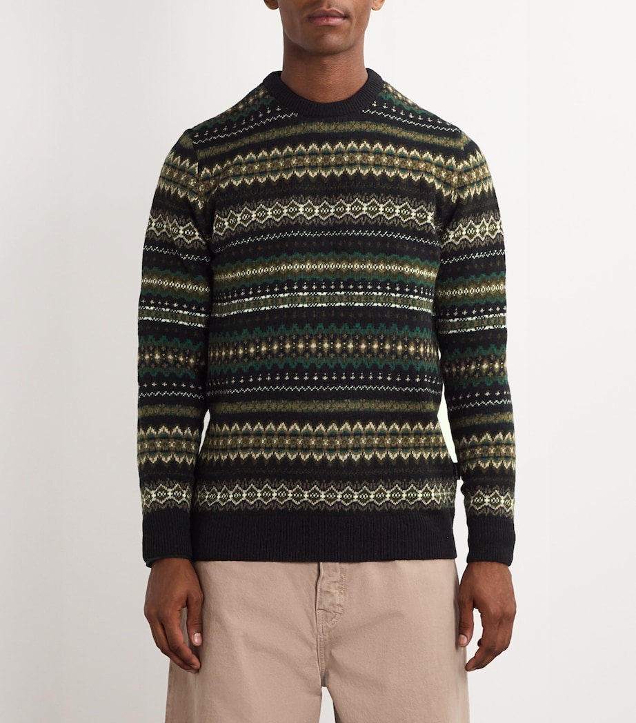 Wool Fair Isle Sweater BLACK MARL Image 3