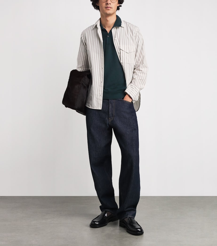 Sea Island Cotton Textured Calun Polo Shirt RAINFOREST Image 2