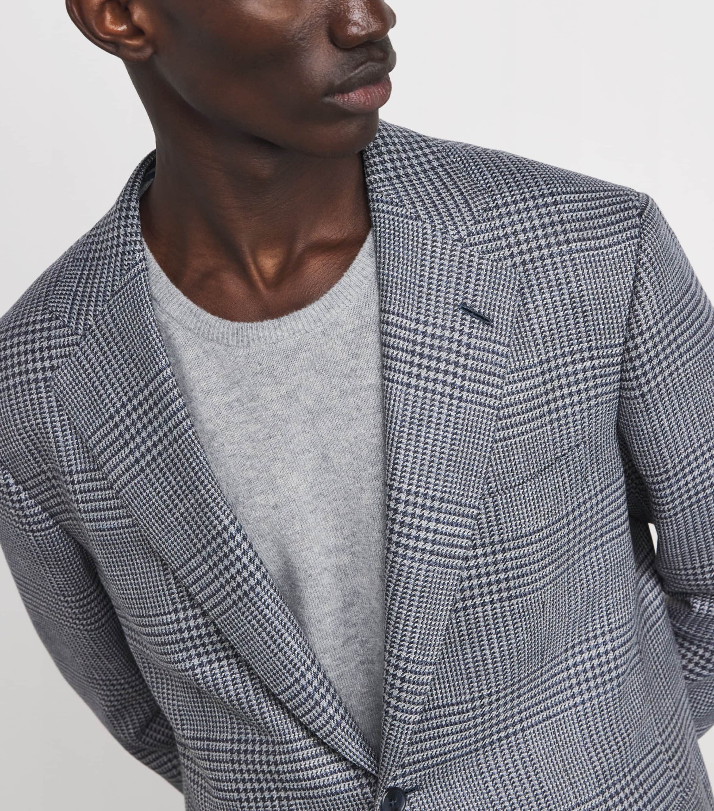 Wool-Silk Houndstooth Check Blazer 4200 Image 6