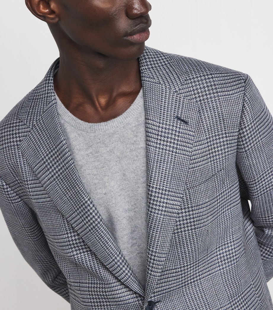 Wool-Silk Houndstooth Check Blazer 4200 Image 6