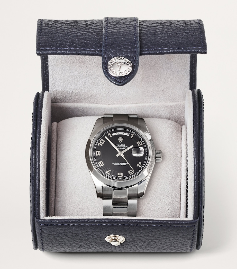 Leather Watch Roll NAVY Image 4