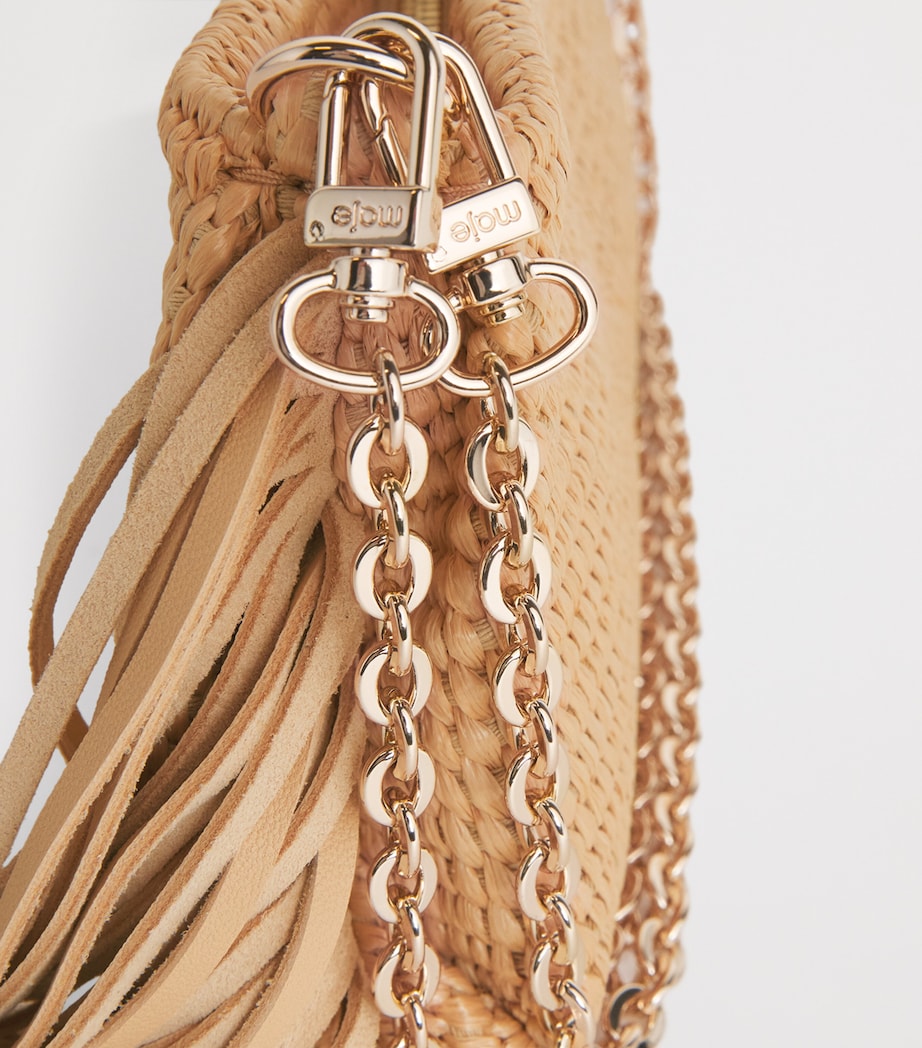 Maje Raffia Miss M Clutch Bag Beige Image 5