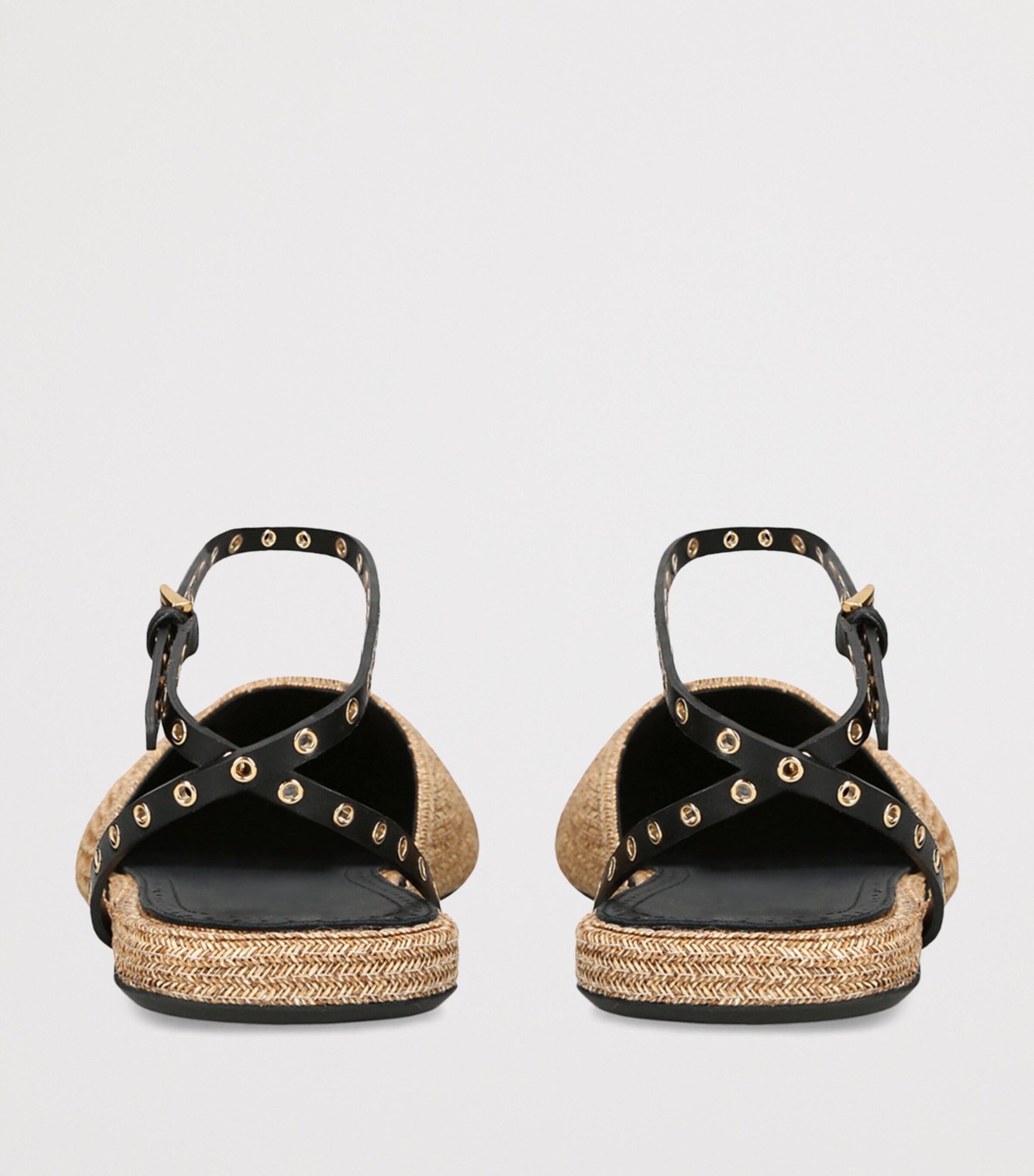 Raffia-Leather Espadrilles BEIGE COMB Image 2