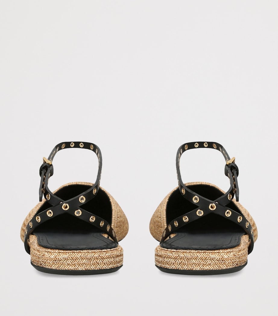 Raffia-Leather Espadrilles BEIGE COMB Image 2