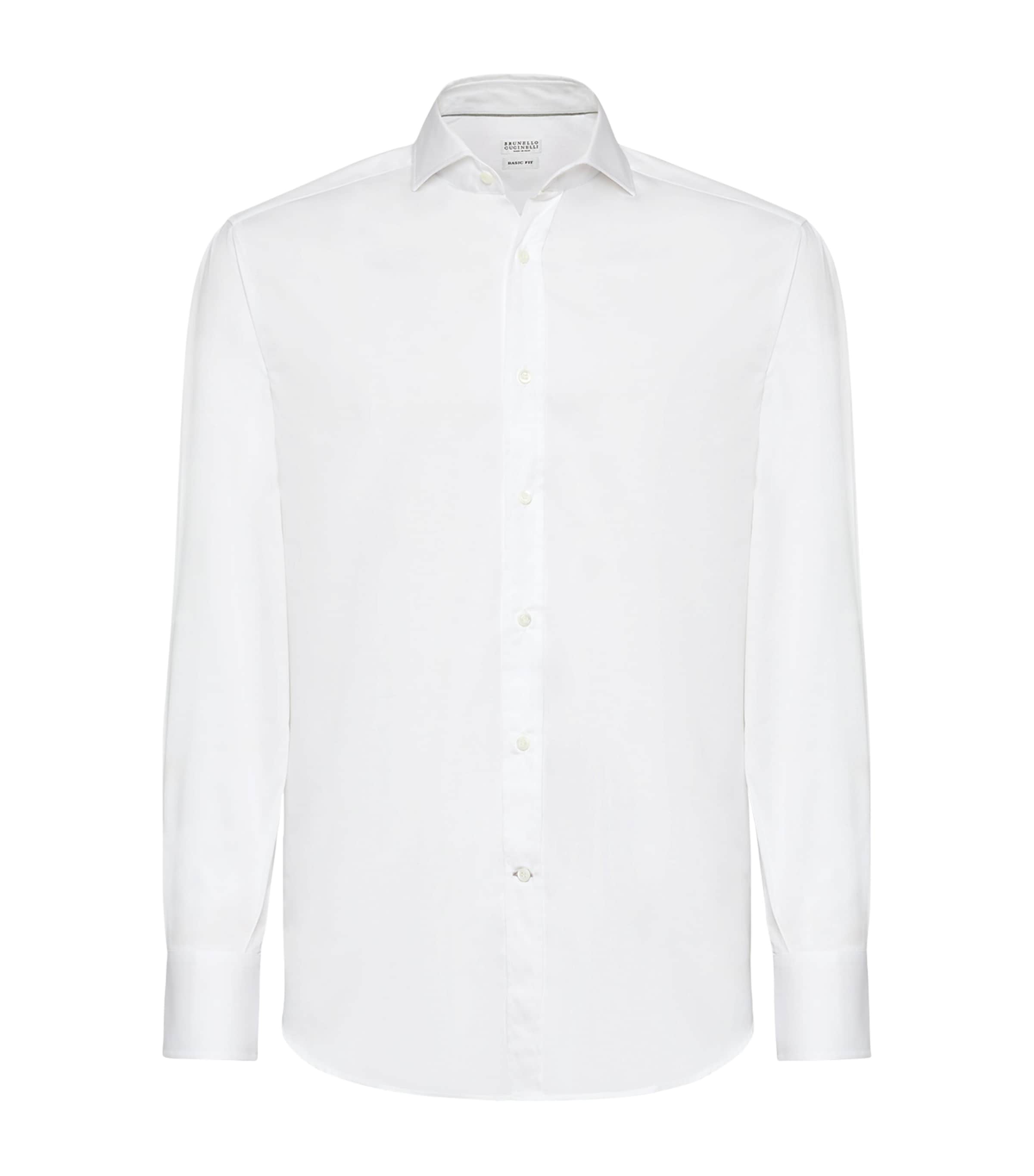 Brunello Cucinelli Men's Basic Fit Solid Sport Shirt With Button-down Collar In White