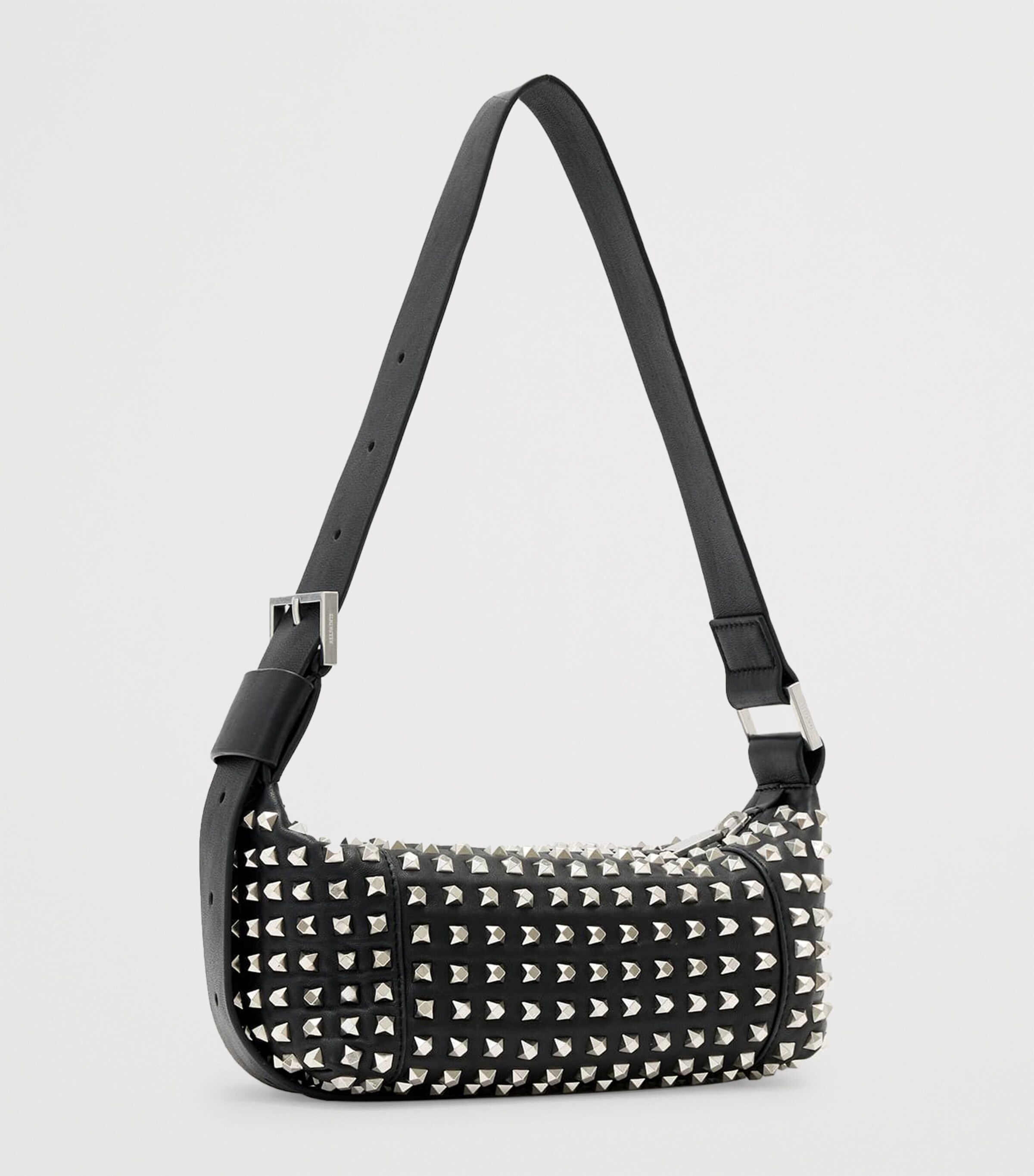 AllSaints Lambskin Embellished Vega Shoulder Bag Black Image 3