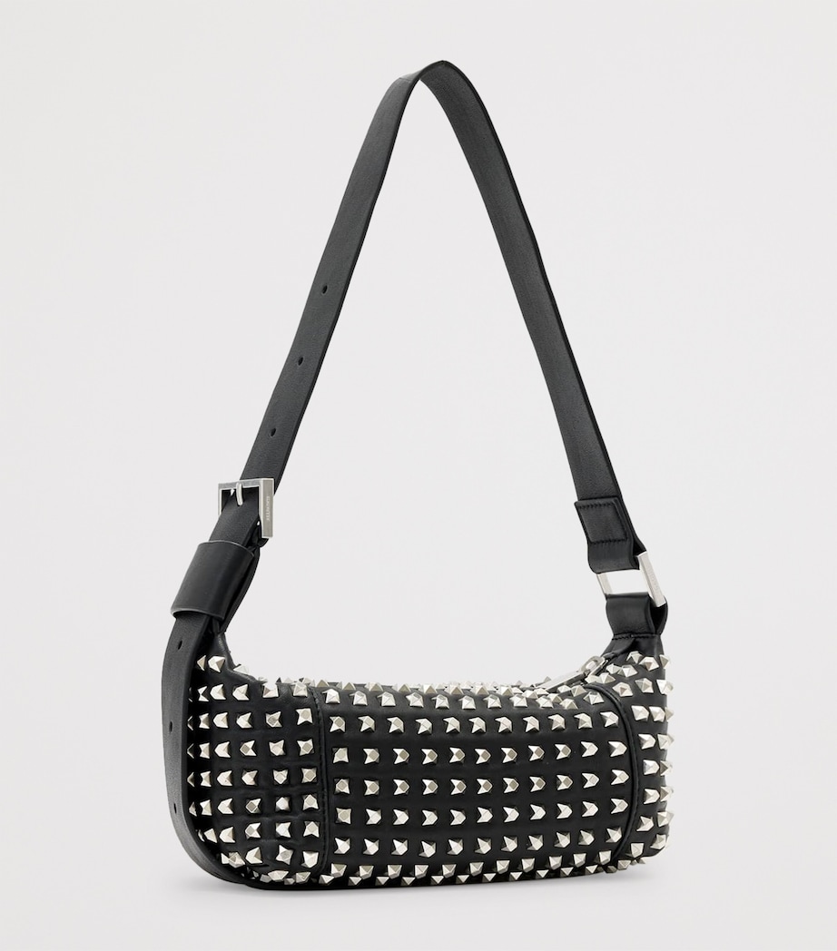 Lambskin Embellished Vega Shoulder Bag BLACK Image 3