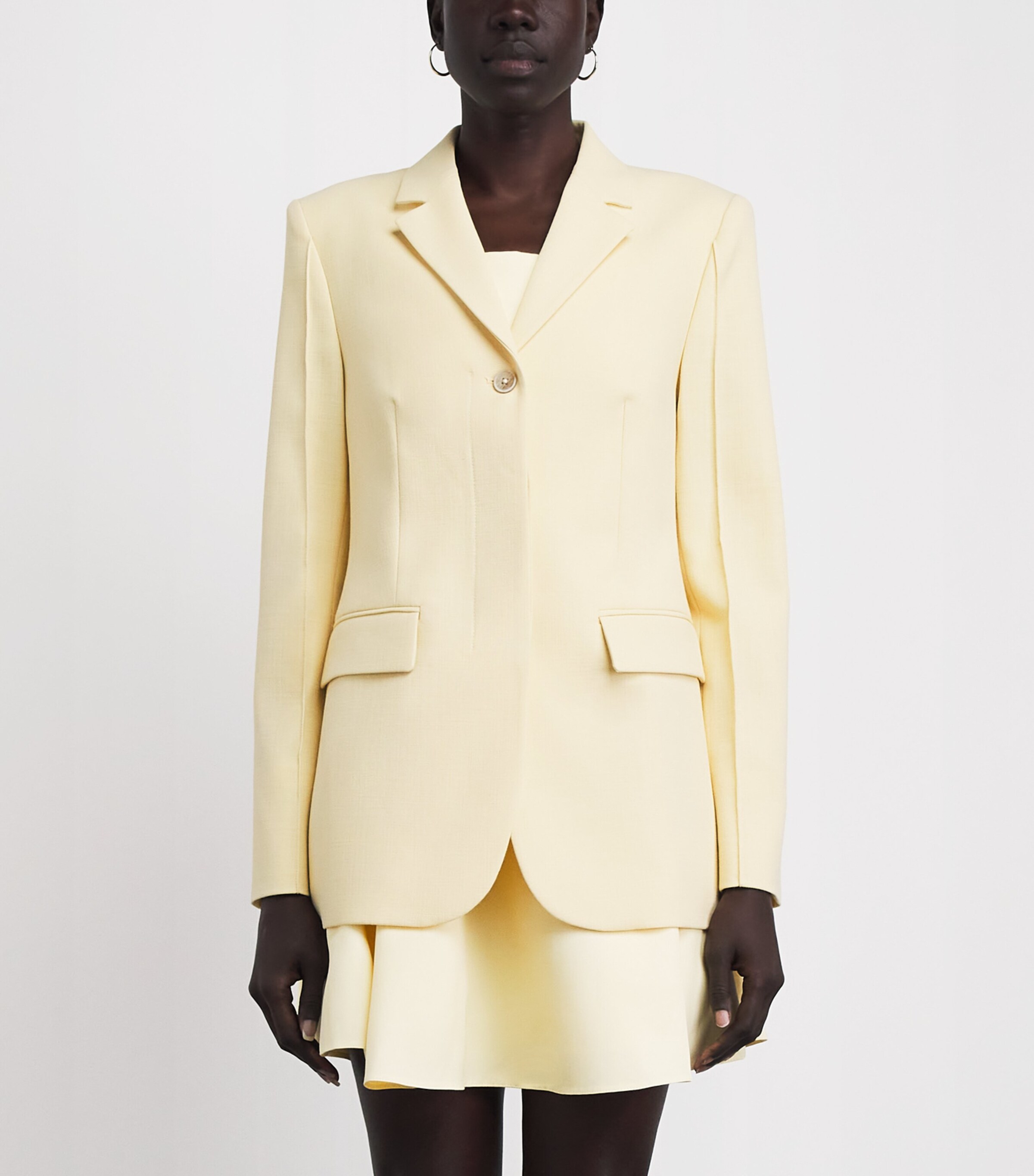 ME+EM Womens High-Waist Slim Contour Blazer Dusted Lemon Yellow Image 4