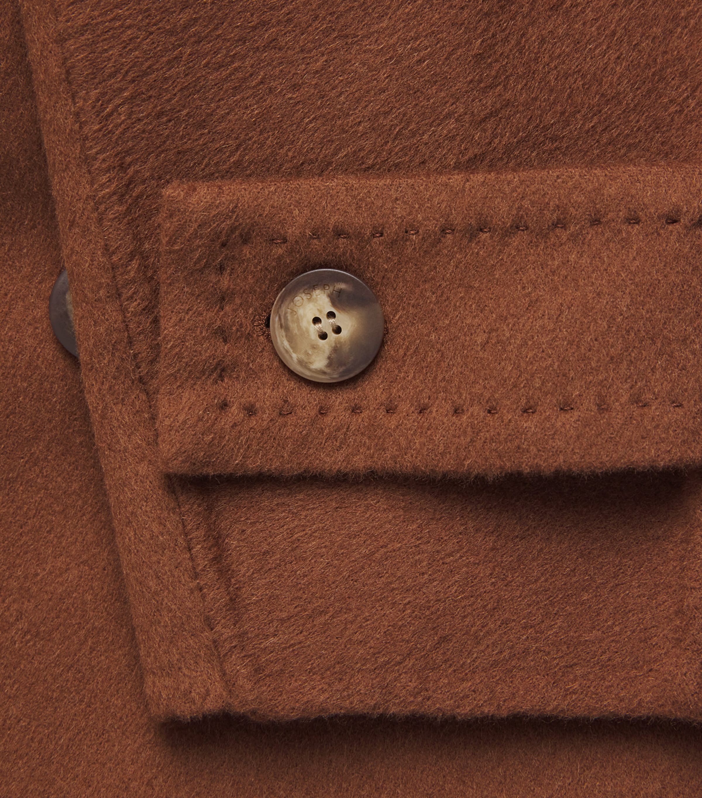 Joseph Womens Double-Faced Cashmere Coat Cinnamon Image 5