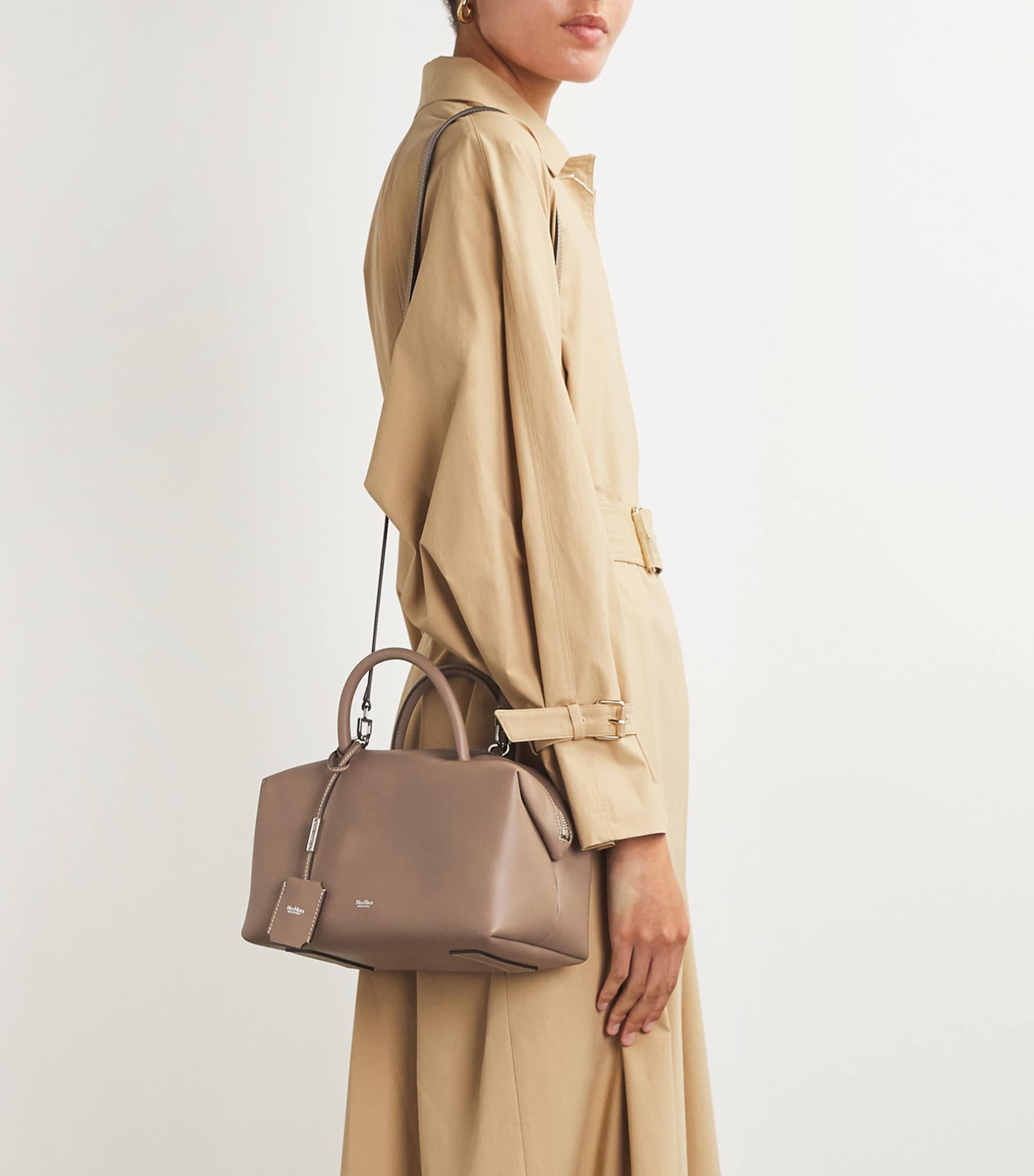 Leather Satchel Top-Handle Bag MUD Image 5