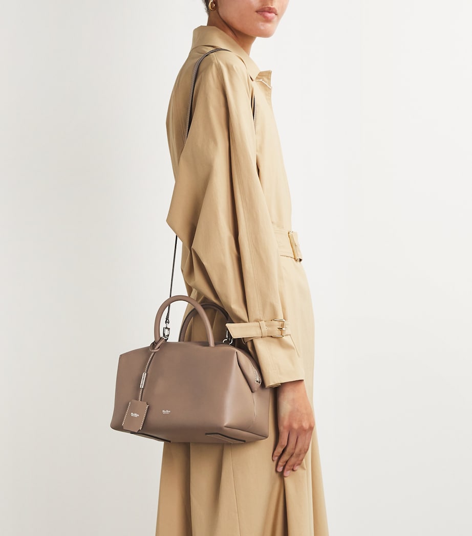 Leather Satchel Top-Handle Bag MUD Image 5