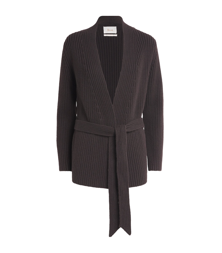 Cashmere Longline Cardigan DARK BROWN Image 1
