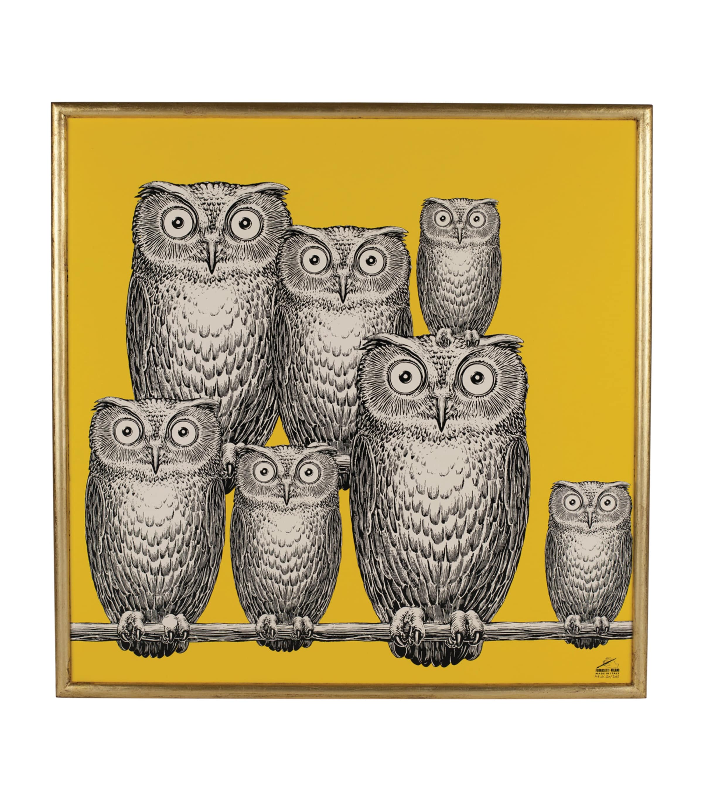 Fornasetti Riunione Di Civette Decorative Panel In Multi