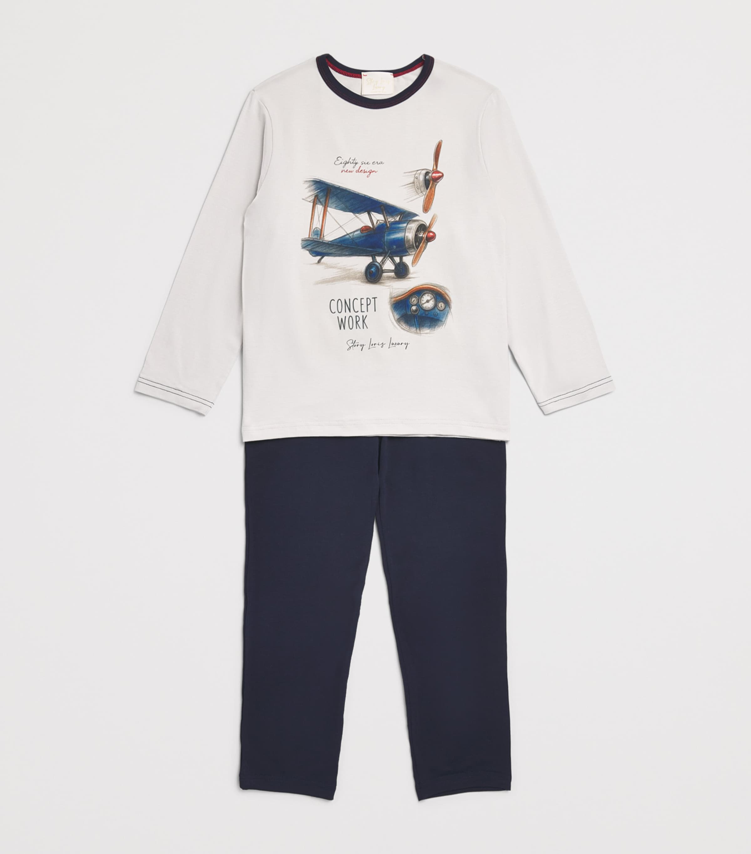 Story Loris Plane Print Pyjama Set (3-14 Years) Image 3