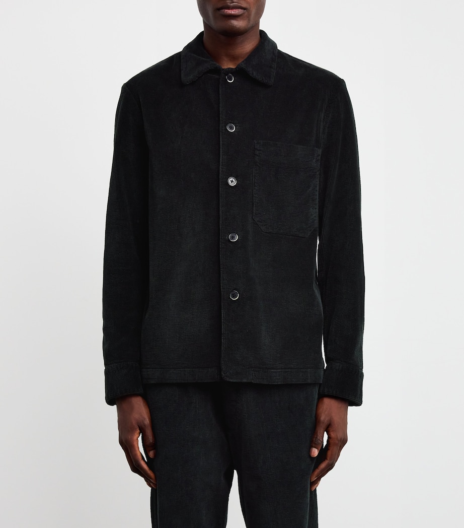 Cotton-Blend Corduroy Overshirt 590 NERO Image 3