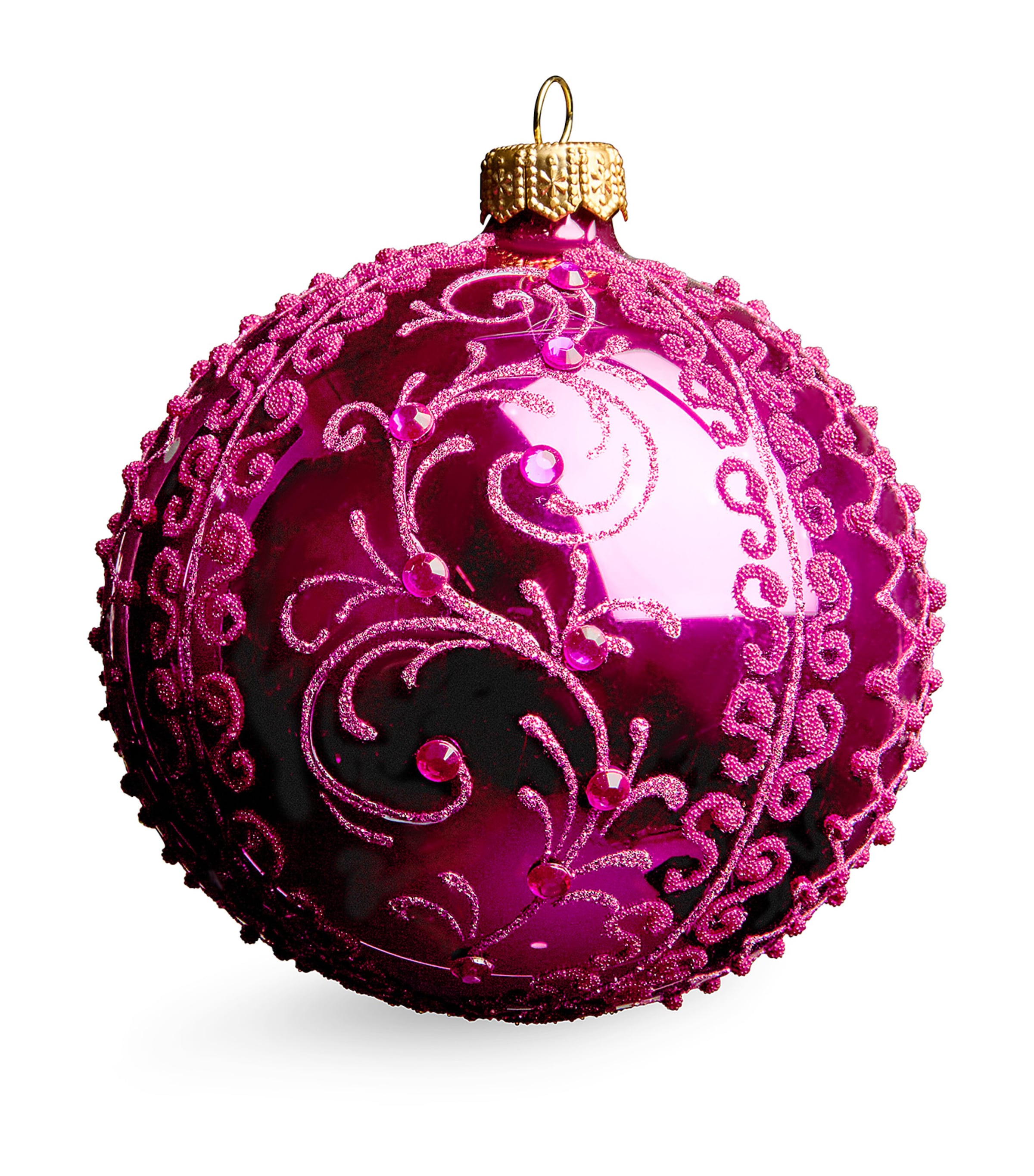 Harrods Glass Embellished Bauble In Purple