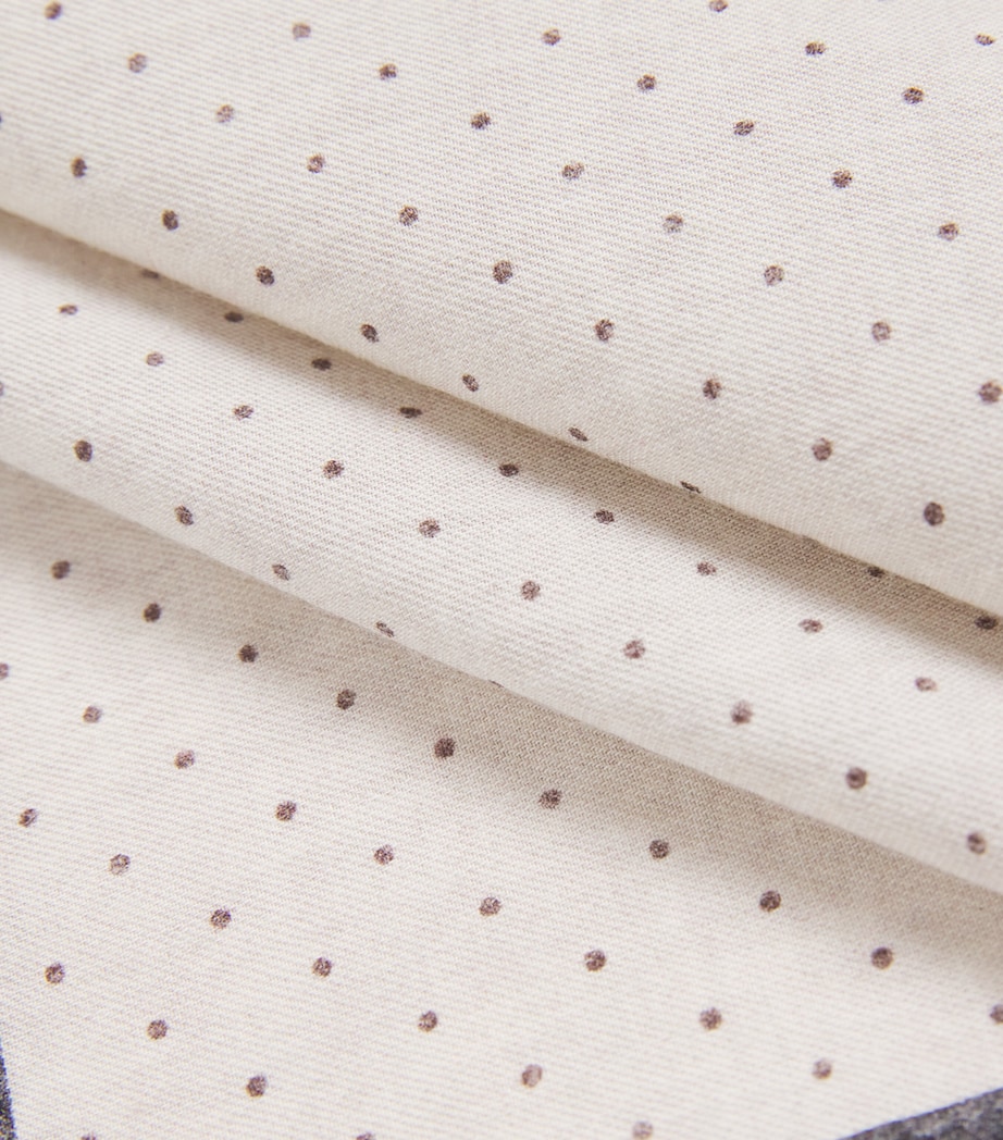 Eleventy Cotton-Wool Geometric Pocket Square Moro E Avorio Image 3