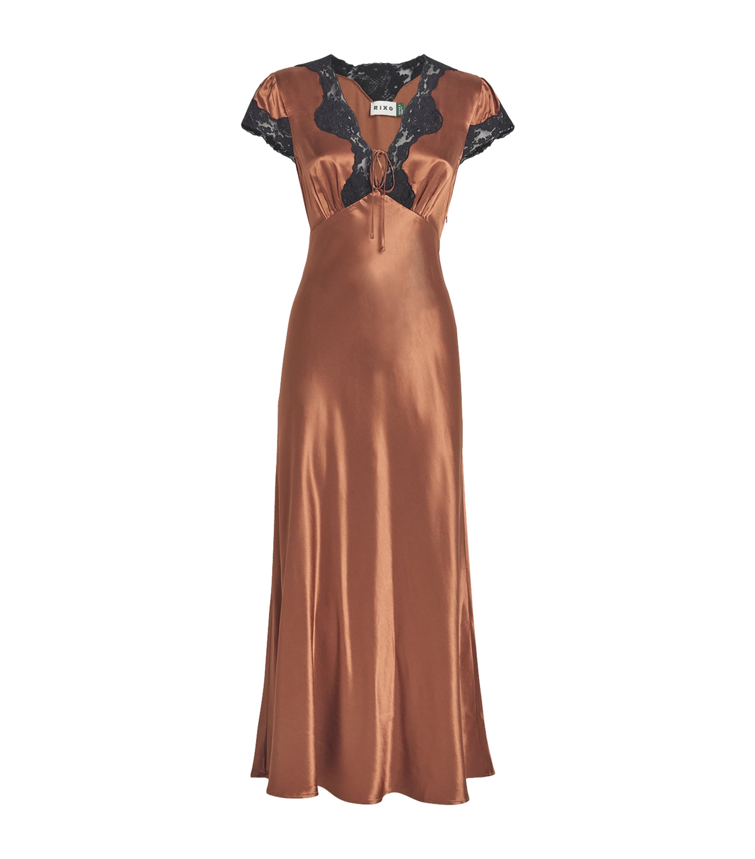 Rixo London Amari Maxi Dress In Brown