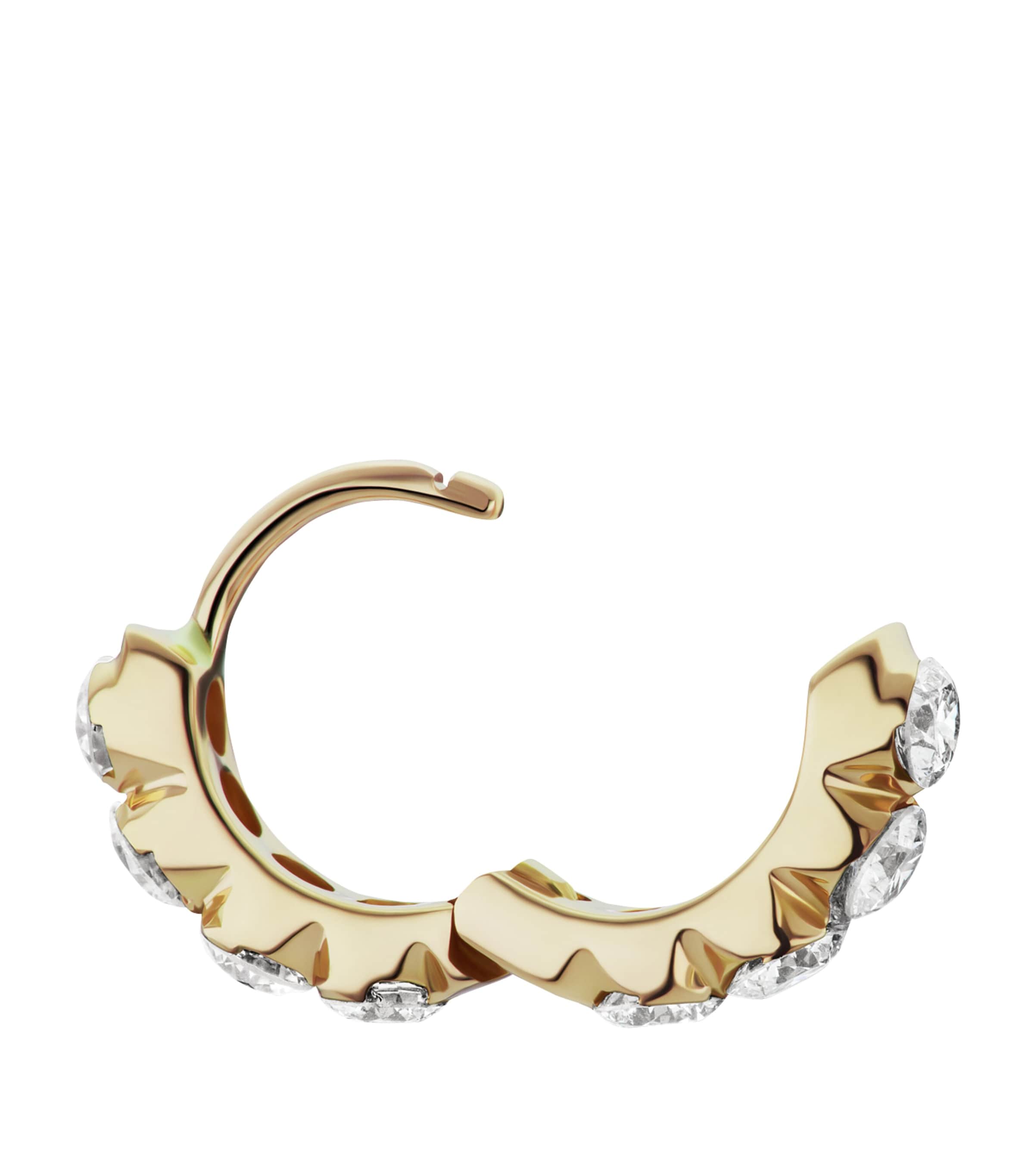 Maria Tash Yellow Gold Invisible Set Large Diamond Eternity Hoop Earring (6.5mm) Yellow Gold Image 2