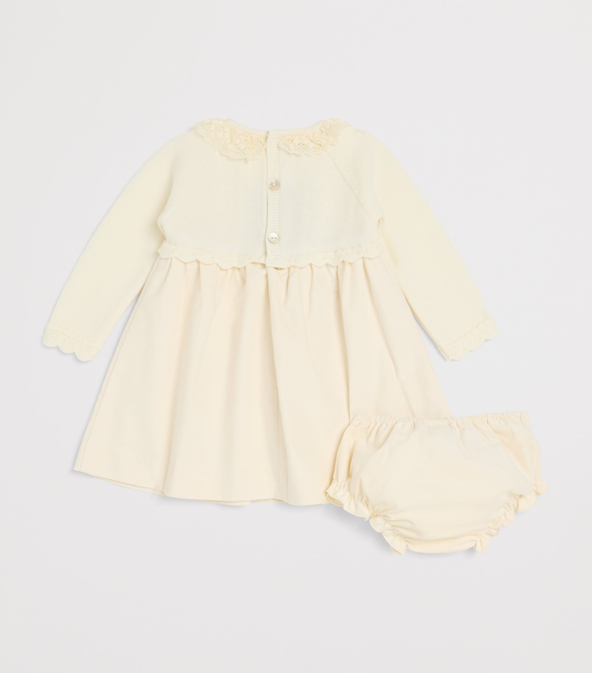 Cotton-Blend Knitted Lace Dress and Bloomers Set (12 Months) 60 H56 Image 2