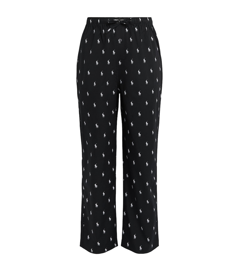 Polo Ralph Lauren Mens Cotton Polo Pony Pyjama Bottoms Polo Black Aopp Image 1