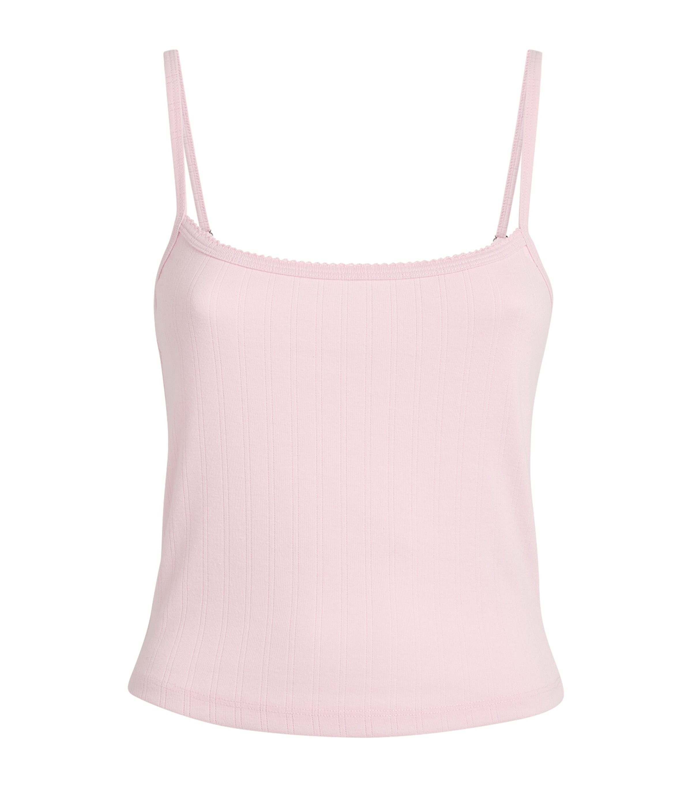GOOD AMERICAN COTTON CROPPED TANK TOP 