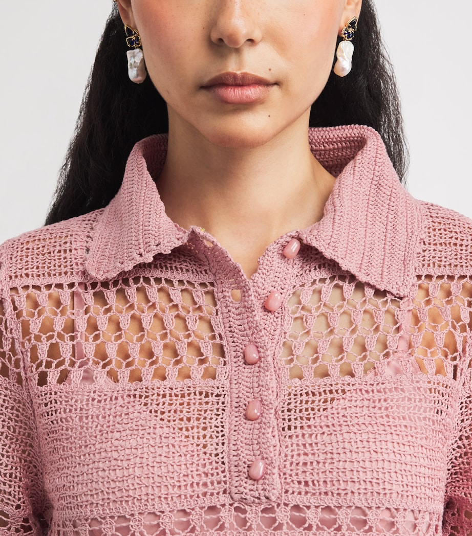 Cotton Crochet Wanderlust Shirt DUSTY PINKDPI Image 6