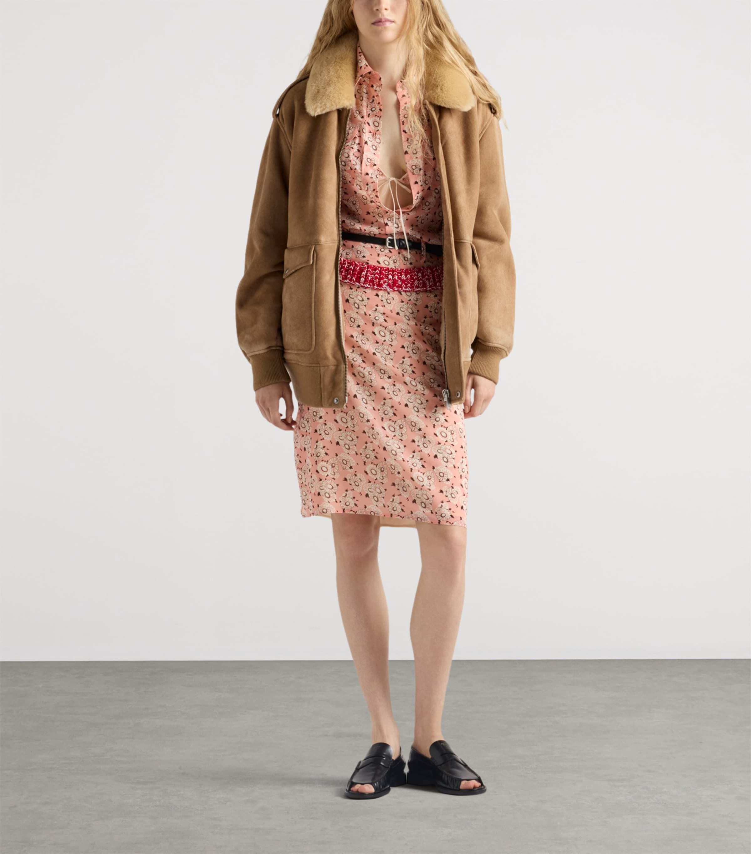 Stretch-Silk Georgette Floral Shirt F0D61 Image 2