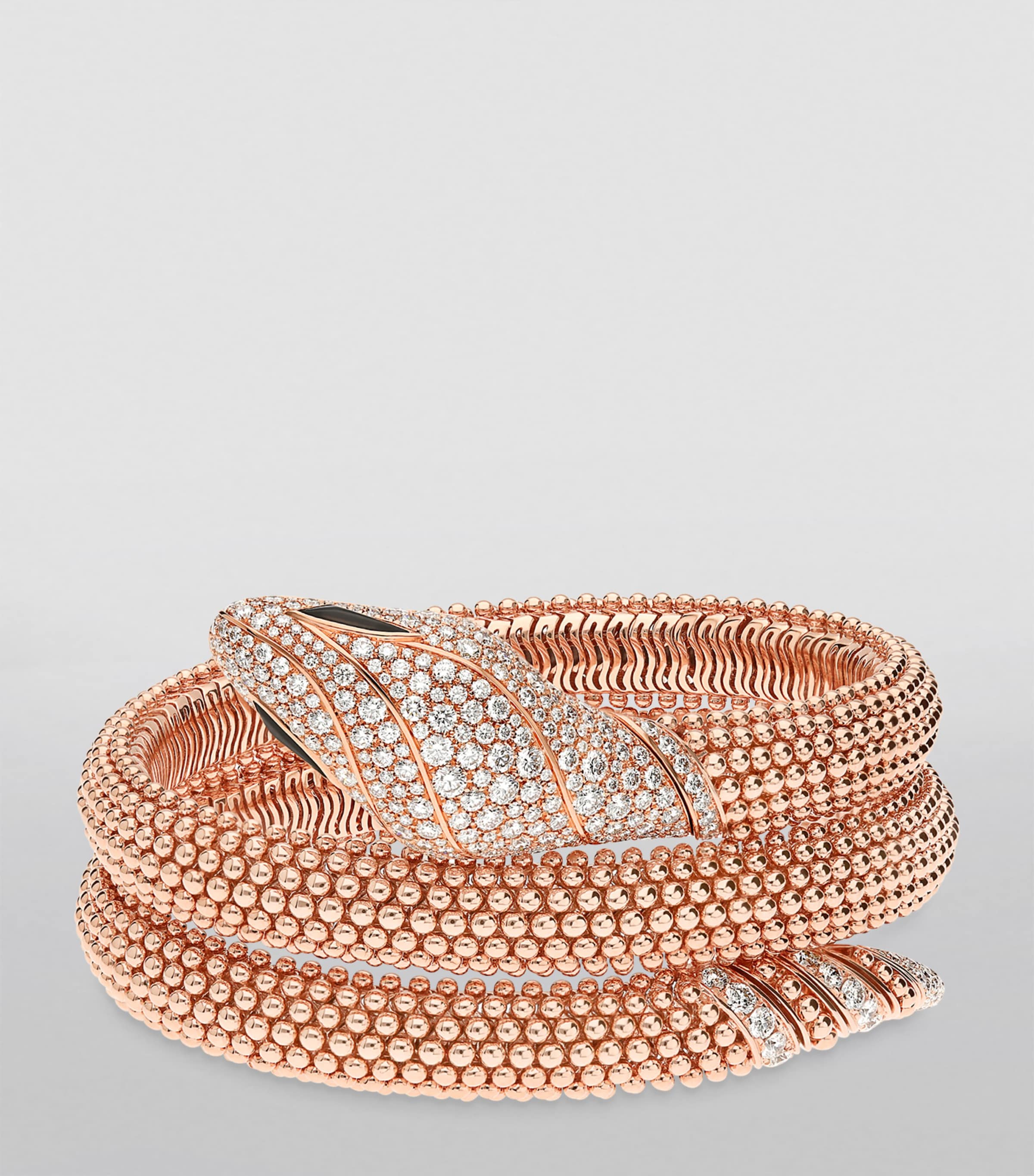 Rose Gold and Diamond Serpenti Pallini Cuff Bracelet ROSE GOLD Image 4