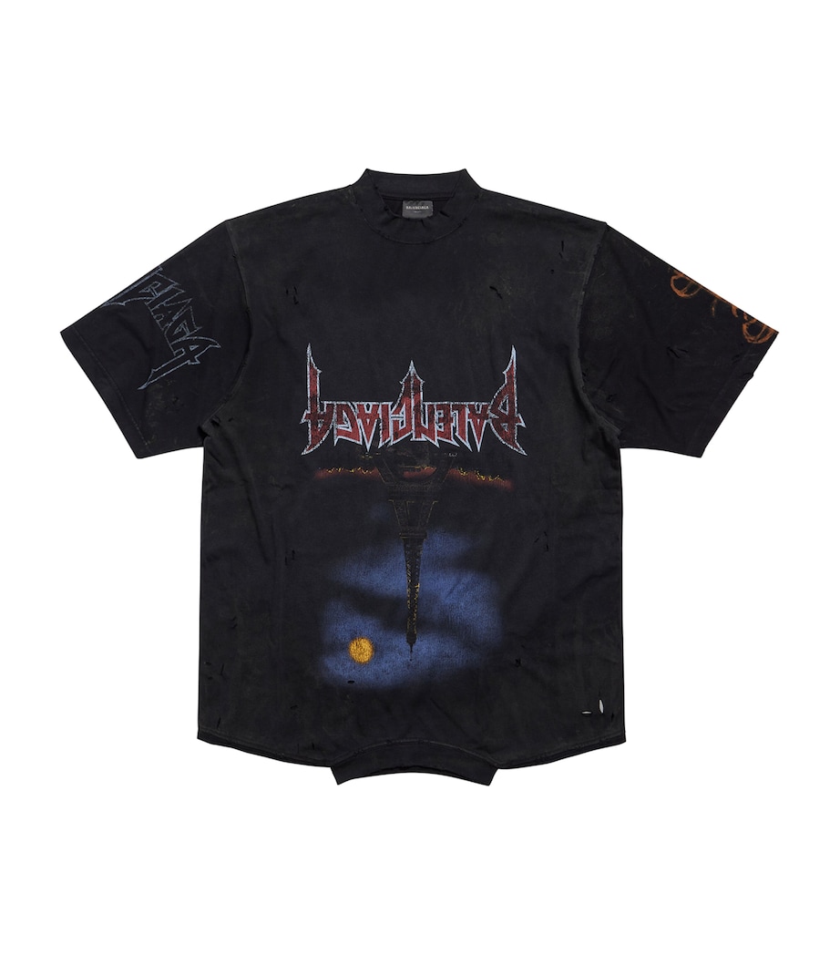 Balenciaga Mens Paris Moon Upside-Down T-Shirt Image 1